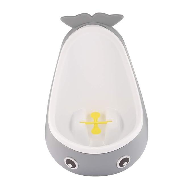 Potty Training Urinal for Boys Cute Whale with Funny Aiming Target - Gray