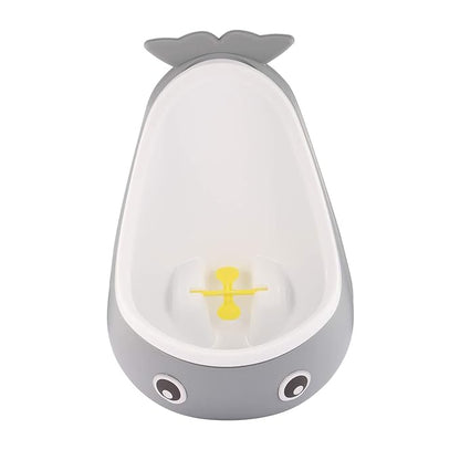 Potty Training Urinal for Boys Cute Whale with Funny Aiming Target - Gray